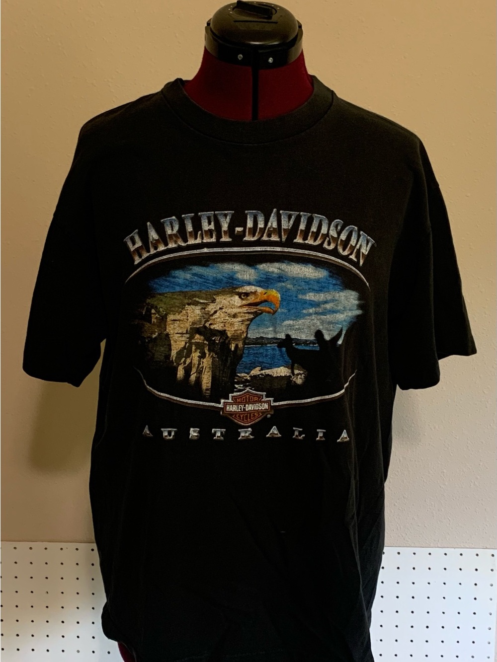 Harley-Davidson Black Graphic Eagle Australia Short Sleeve Tee